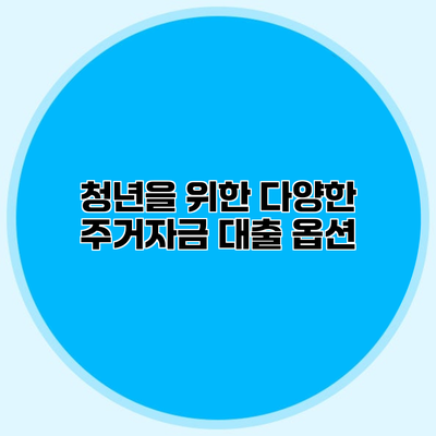 청년을 위한 다양한 주거자금 대출 옵션