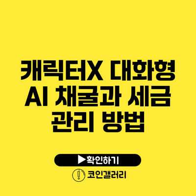 캐릭터X 대화형 AI 채굴과 세금 관리 방법