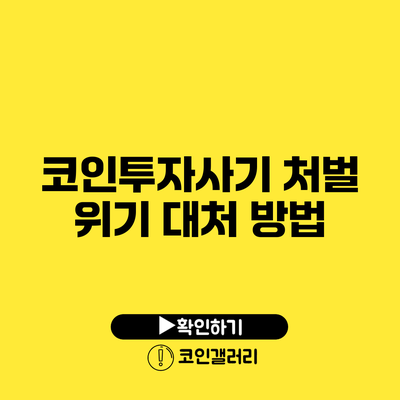 코인투자사기 처벌 위기 대처 방법