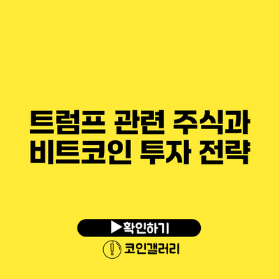 트럼프 관련 주식과 비트코인 투자 전략