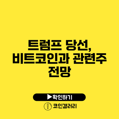 트럼프 당선, 비트코인과 관련주 전망