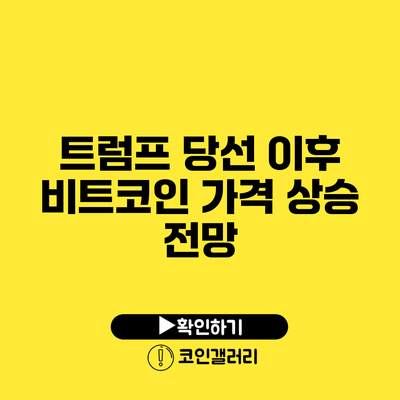 트럼프 당선 이후 비트코인 가격 상승 전망