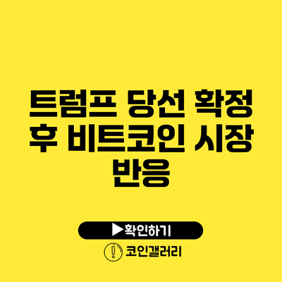 트럼프 당선 확정 후 비트코인 시장 반응