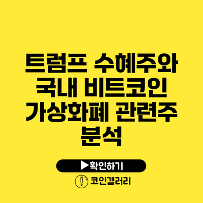 트럼프 수혜주와 국내 비트코인 가상화폐 관련주 분석