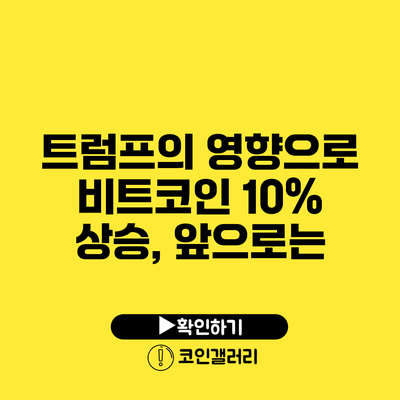 트럼프의 영향으로 비트코인 10% 상승, 앞으로는?