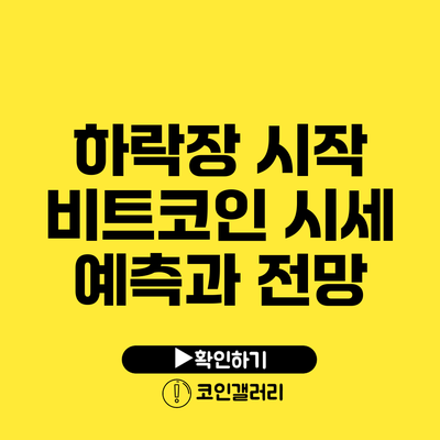 하락장 시작? 비트코인 시세 예측과 전망