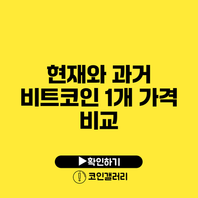 현재와 과거 비트코인 1개 가격 비교
