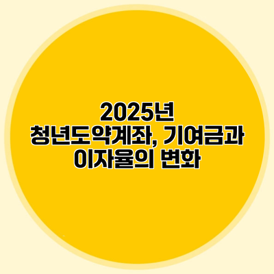 2025년 청년도약계좌, 기여금과 이자율의 변화
