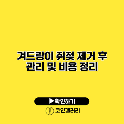 겨드랑이 쥐젖 제거 후 관리 및 비용 정리