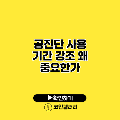 공진단 사용 기간 강조 왜 중요한가?