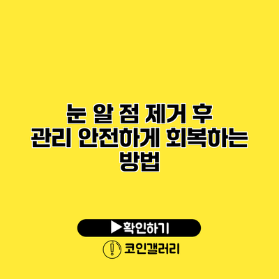 눈 알 점 제거 후 관리 안전하게 회복하는 방법