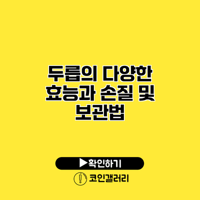 두릅의 다양한 효능과 손질 및 보관법