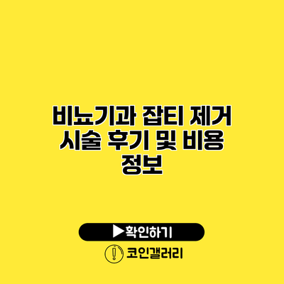 비뇨기과 잡티 제거 시술 후기 및 비용 정보