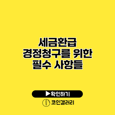 세금환급 경정청구를 위한 필수 사항들