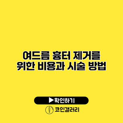 여드름 흉터 제거를 위한 비용과 시술 방법