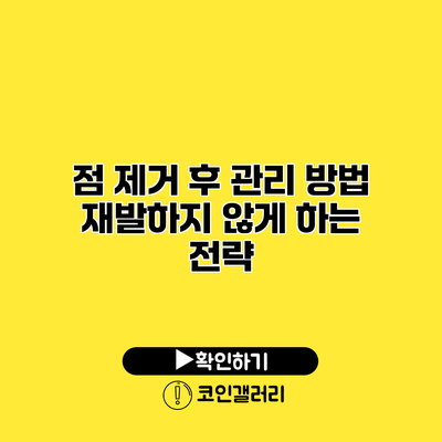 점 제거 후 관리 방법 재발하지 않게 하는 전략