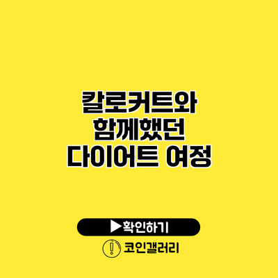 칼로커트와 함께했던 다이어트 여정