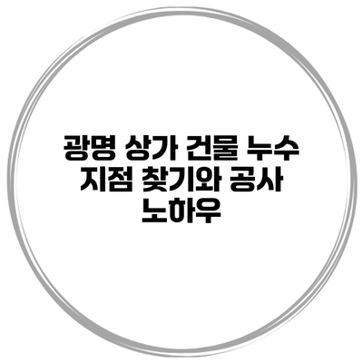 광명 상가 건물 누수 지점 찾기와 공사 노하우